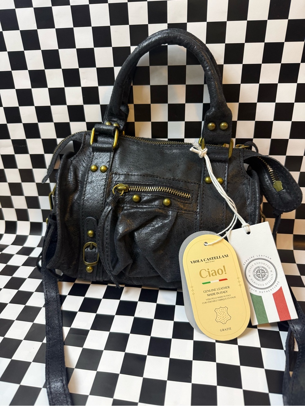 Viola Castellani Genuine Leather Bag - Grazie